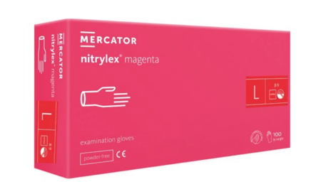  Mercator Nitrylex Magenta Rękawiczki jednorazowe nitrylowe L 100 szt. Różowe
